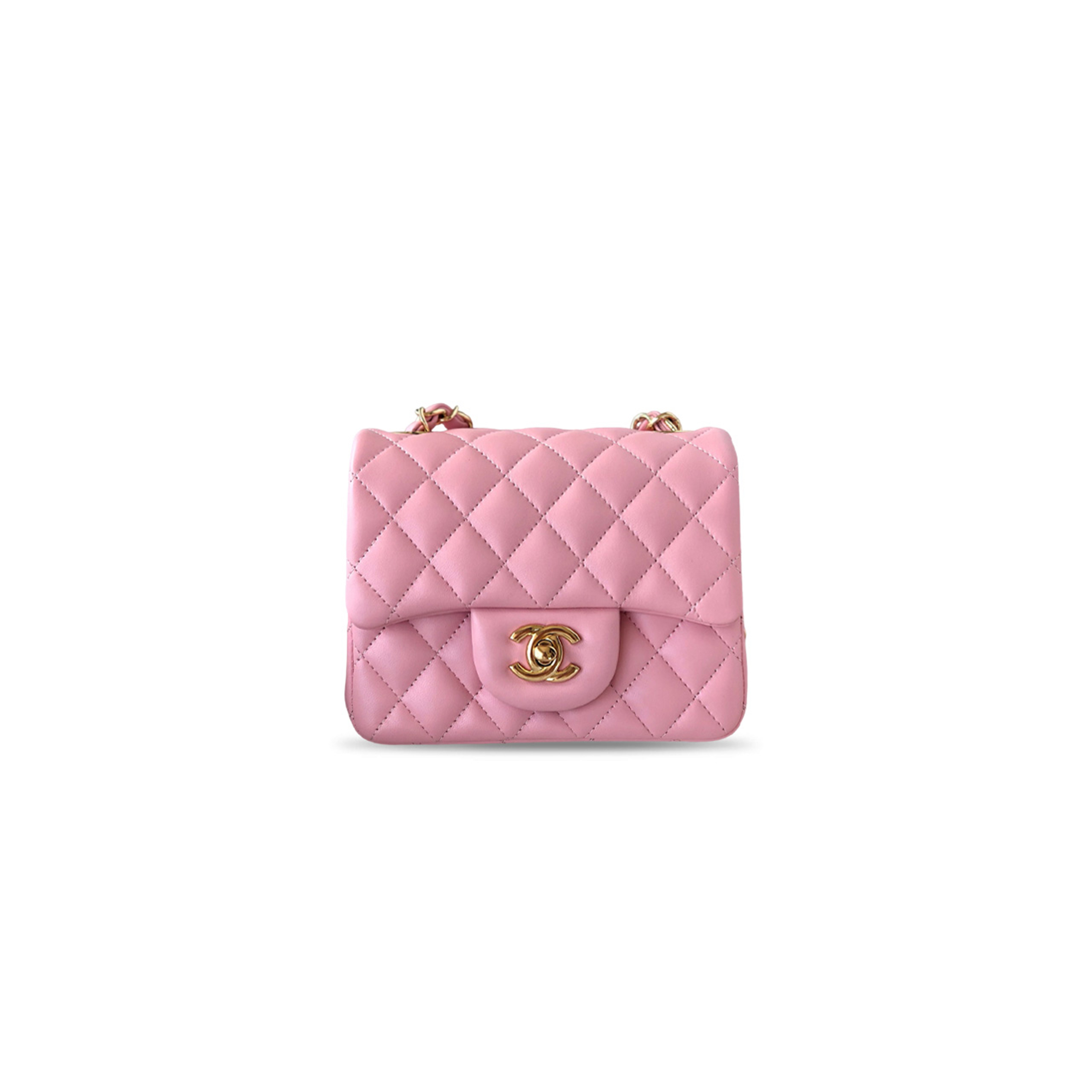 CHANEL QUILTED LAMBSKIN LEATHER CLASSIC SQUARE MINI FLAP BAG AS1115 (17*13.5*8cm)